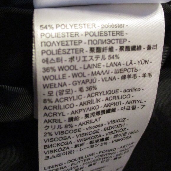 Levi Woman X Large Black Gray Button Down Side Pockets Long Sleeve Pea Coat - Picture 7 of 7